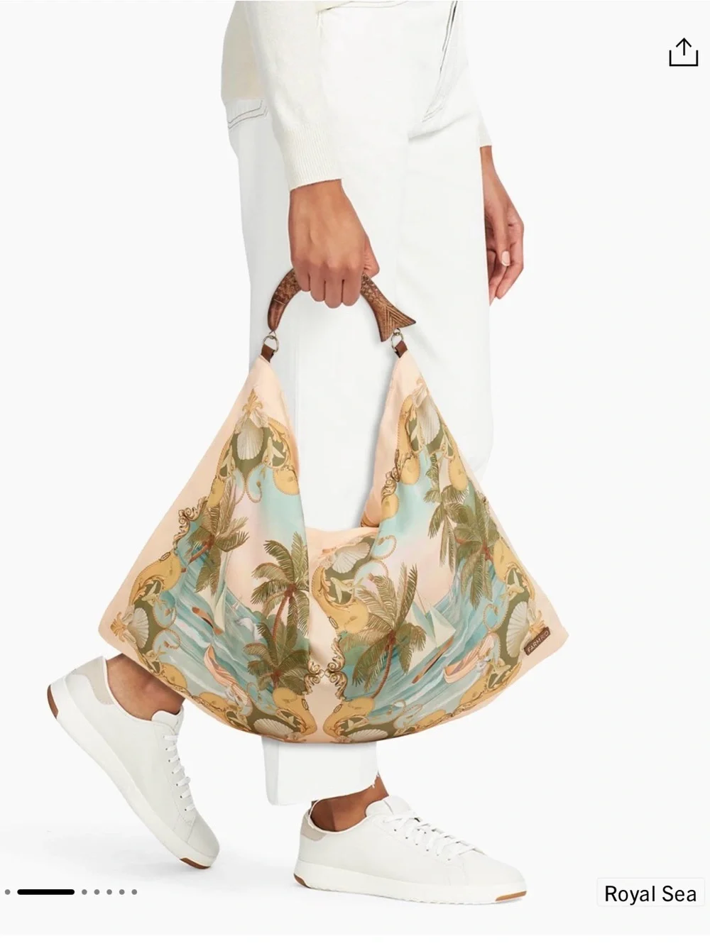 FARM RIO Royal Sea Satin Scarf Medium Bag NWT
